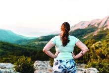 Woman with diabetes wearing a CGM